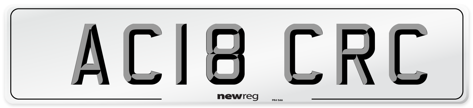 AC18 CRC Number Plate from New Reg